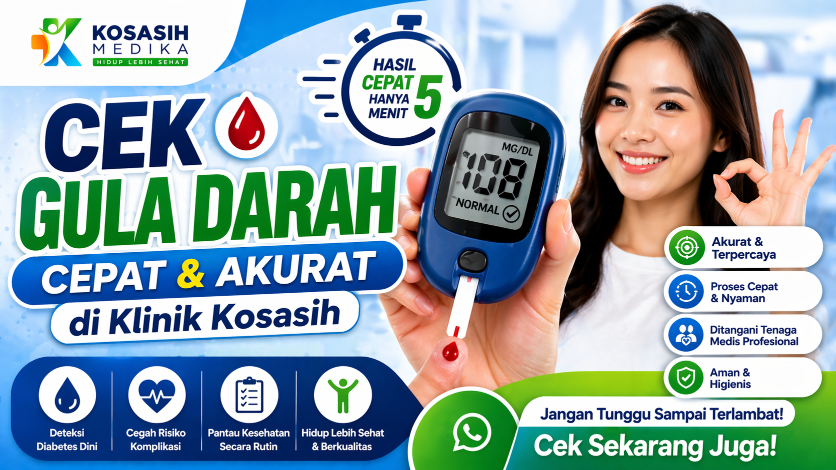 Cek Gula Darah Cepat & Akurat di Klinik Kosasih