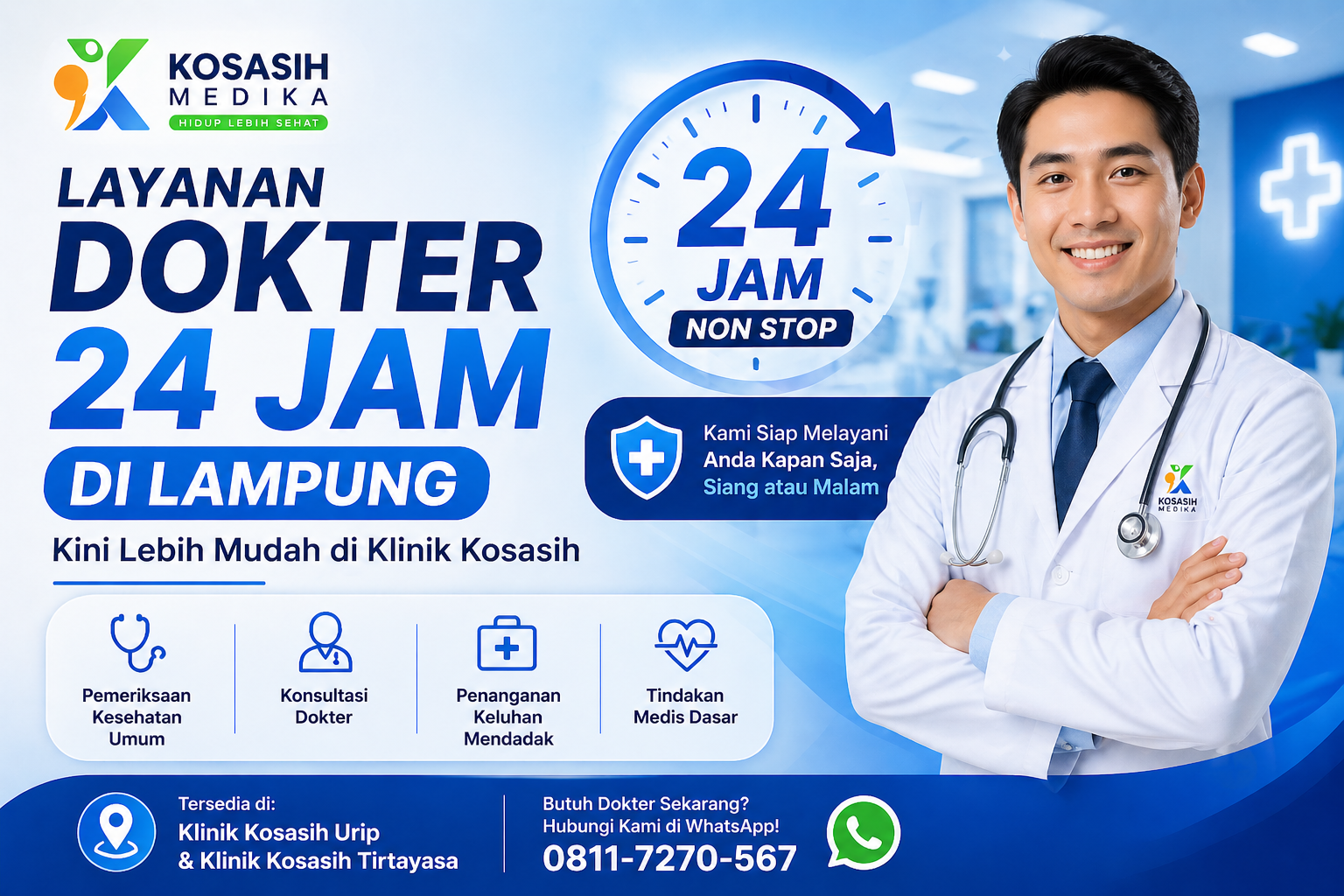 Layanan Dokter 24 Jam di Lampung, Kini Lebih Mudah di Klinik Kosasih