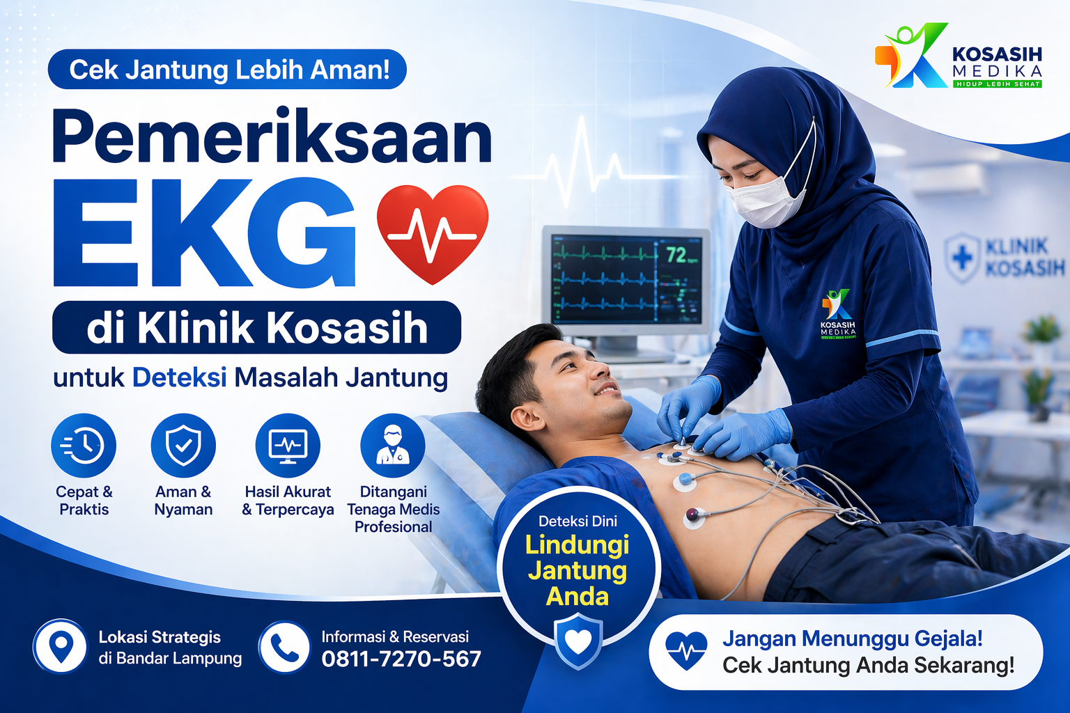 Cek Jantung Lebih Tenang! Tes EKG di Bandar Lampung Kini Mudah di Klinik Kosasih