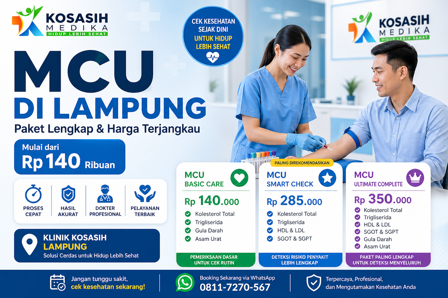 Tempat Medical Check Up di Lampung, Paket Lengkap & Mulai dari Rp 140 Ribuan
