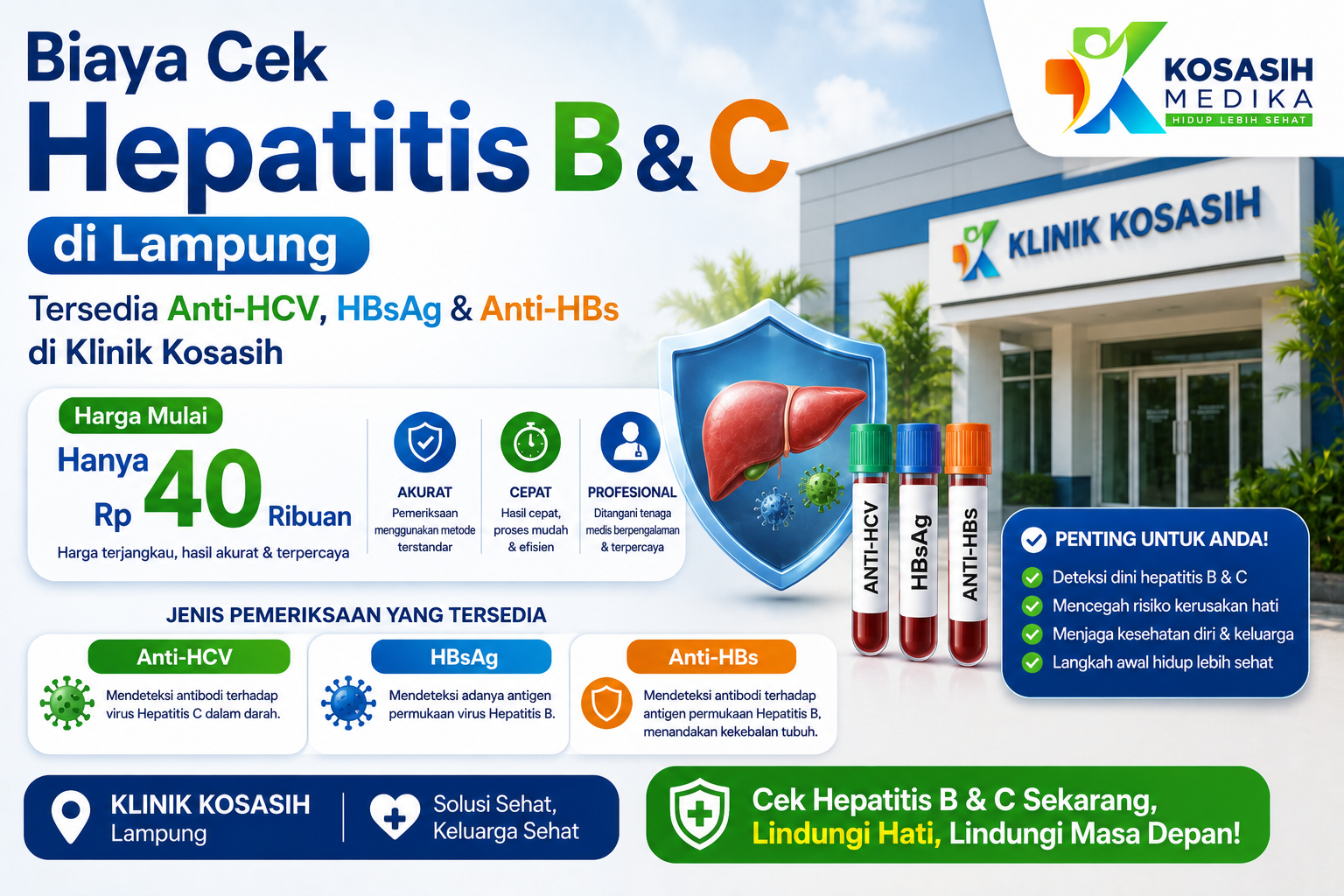 Biaya Cek Hepatitis B & C di Lampung: Tersedia Anti-HCV, HBsAg & Anti-HBs di Klinik Kosasih