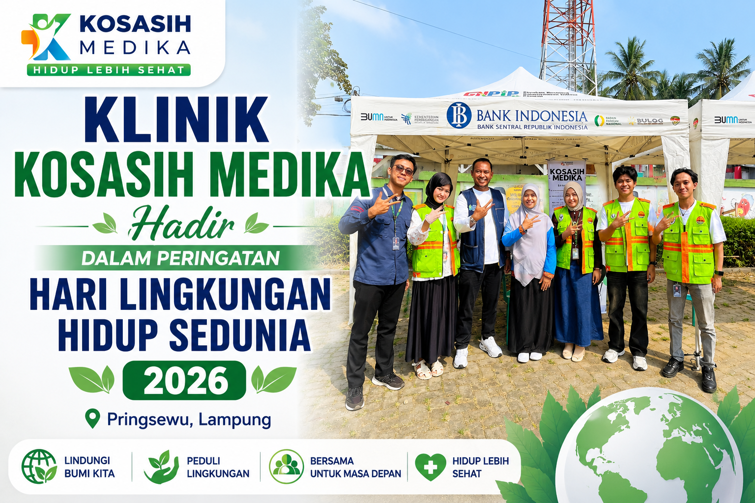 Klinik Kosasih Medika Hadir dalam Peringatan Hari Lingkungan Hidup Sedunia 2026 di Pringsewu