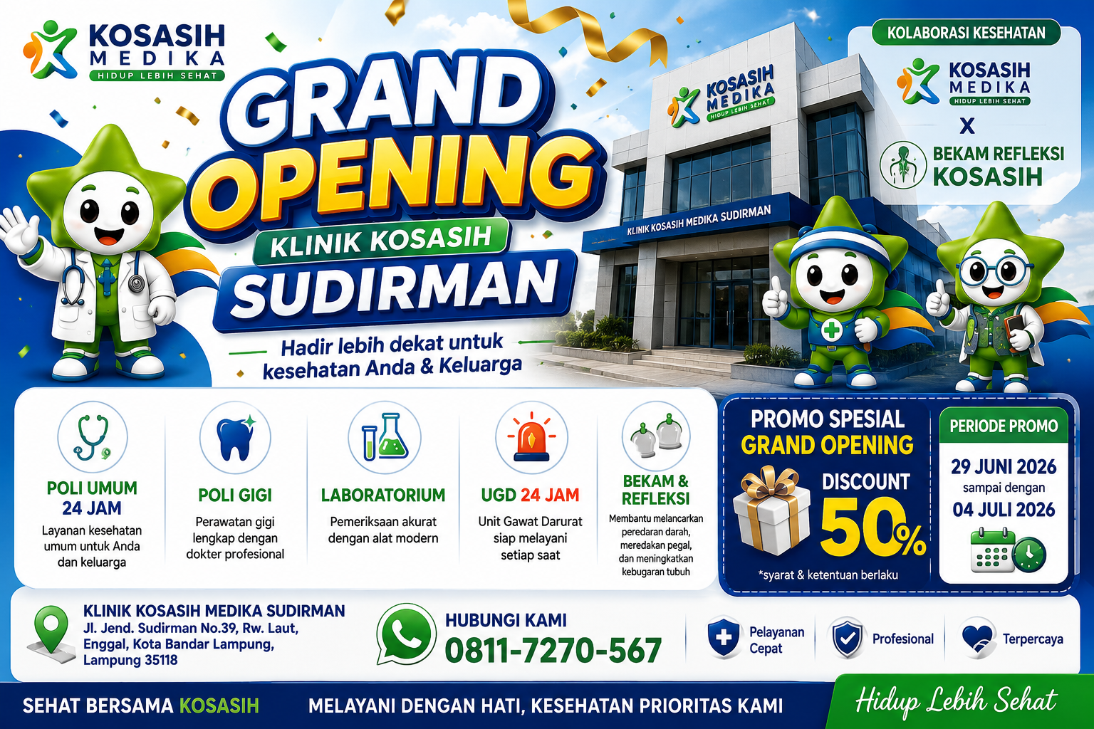 Klinik Terdekat & Termurah di Bandar Lampung? Ini Jawabannya — Kosasih Medika Kini Hadir di Sudirman, Lengkap dengan Bekam & Refleksi