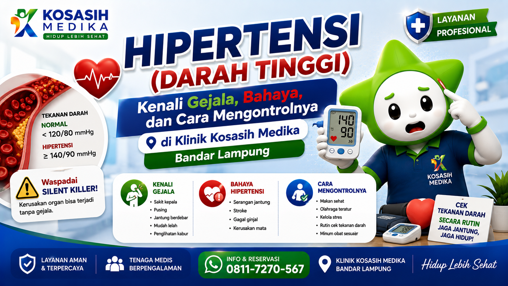 Hipertensi (Darah Tinggi): Kenali Gejala, Bahaya, dan Cara Mengontrolnya di Klinik Kosasih Medika Bandar Lampung
