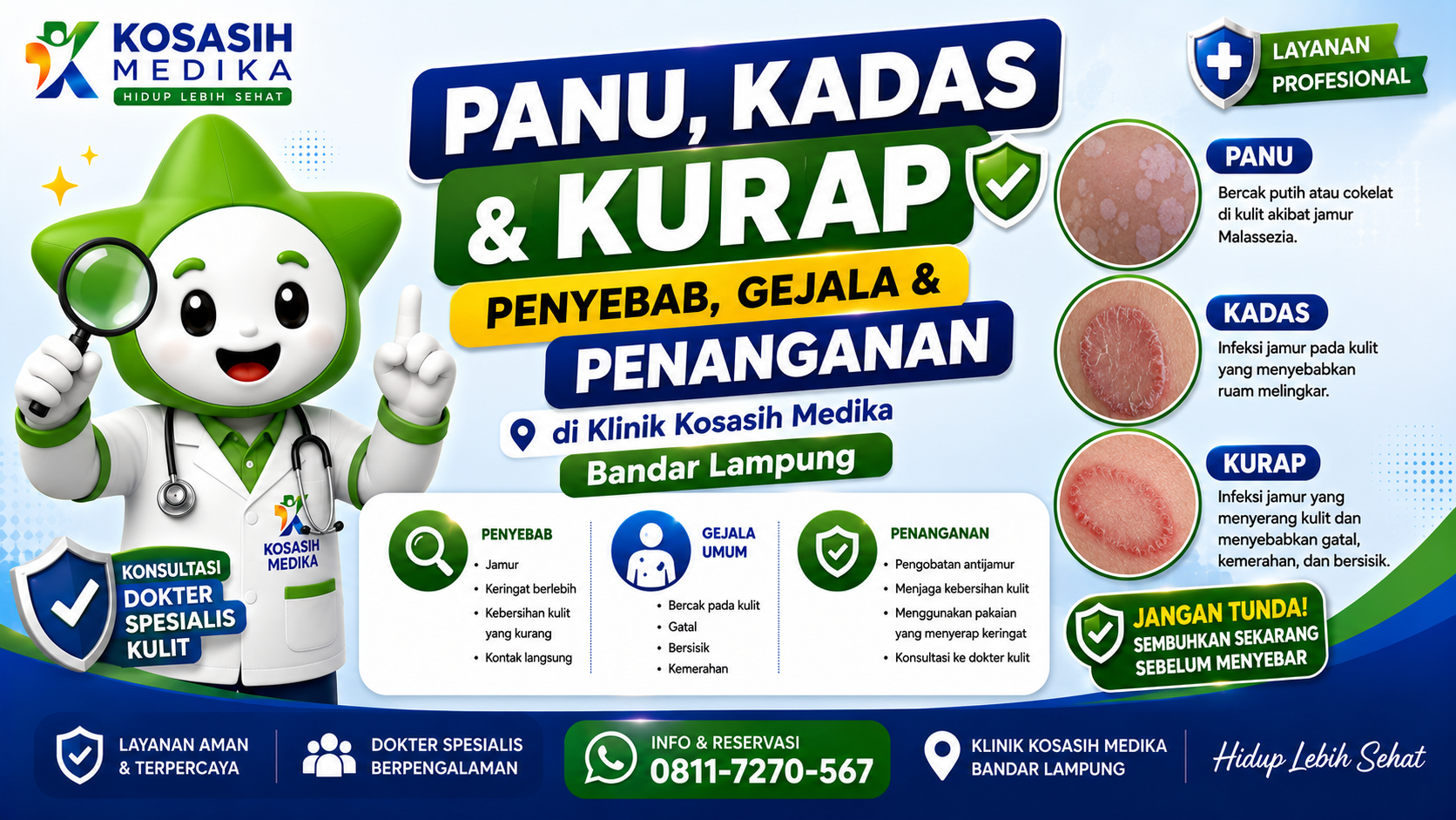 Panu, Kadas & Kurap – Penyebab, Gejala & Penanganan di Klinik Kosasih Medika Bandar Lampung