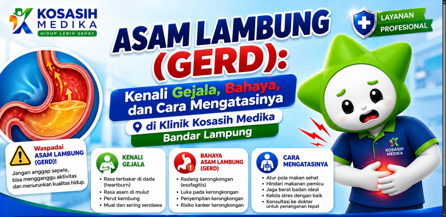 Asam Lambung (GERD): Kenali Gejala, Bahaya, dan Cara Mengatasinya di Klinik Kosasih Medika Bandar Lampung