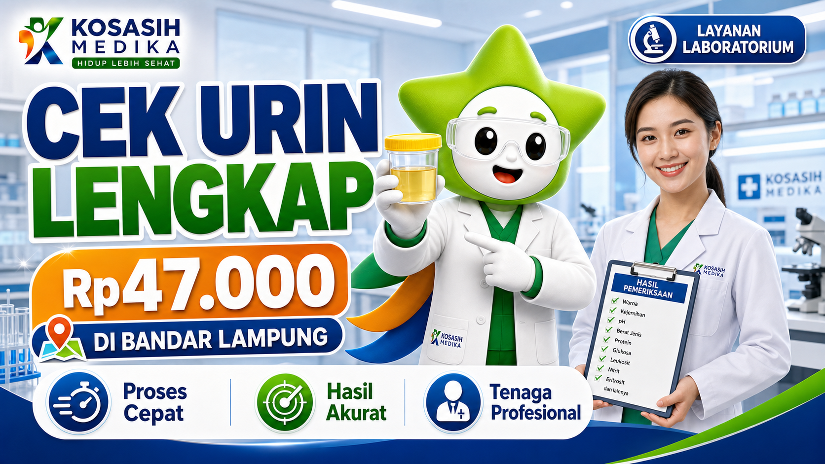 Cek Urin Lengkap Rp47.000 di Bandar Lampung